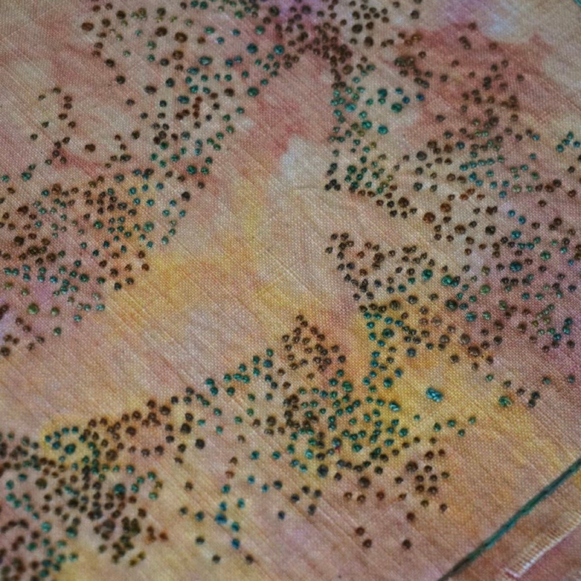 Handmade Sashiko Embroidered Tea Mat – One-of-a-Kind Vintage Fabric Tea Runner by Artisan