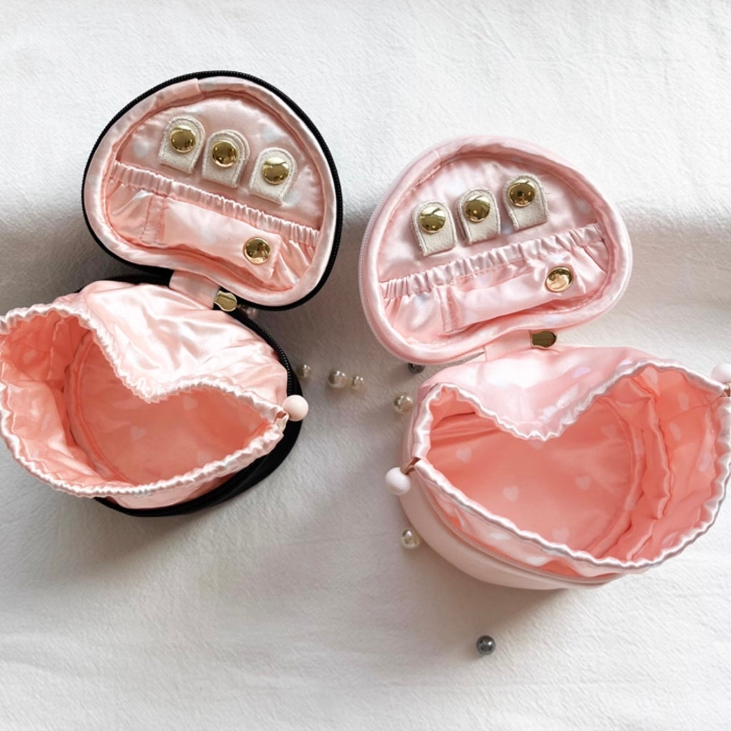 Sweet Honey Heart Jewelry Travel Case Fabric Jewelry Organizer