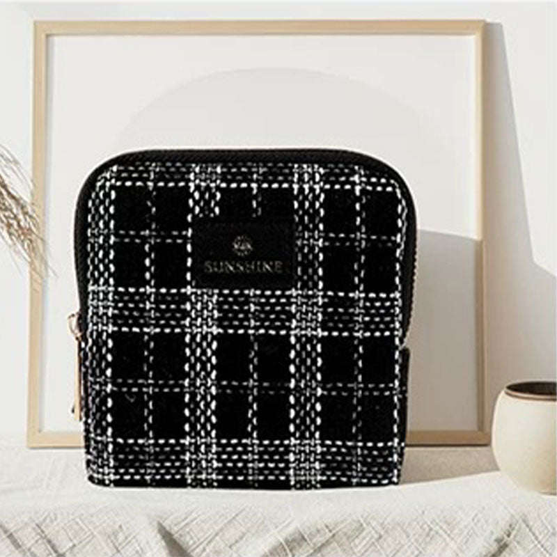 Tweed Travel Jewelry Organizer – Portable Zipper Case for Rings, Earrings & Necklaces