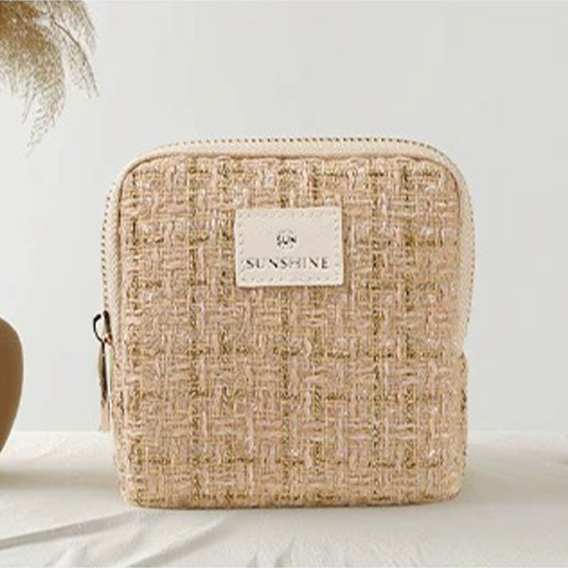 Tweed Travel Jewelry Organizer – Portable Zipper Case for Rings, Earrings & Necklaces