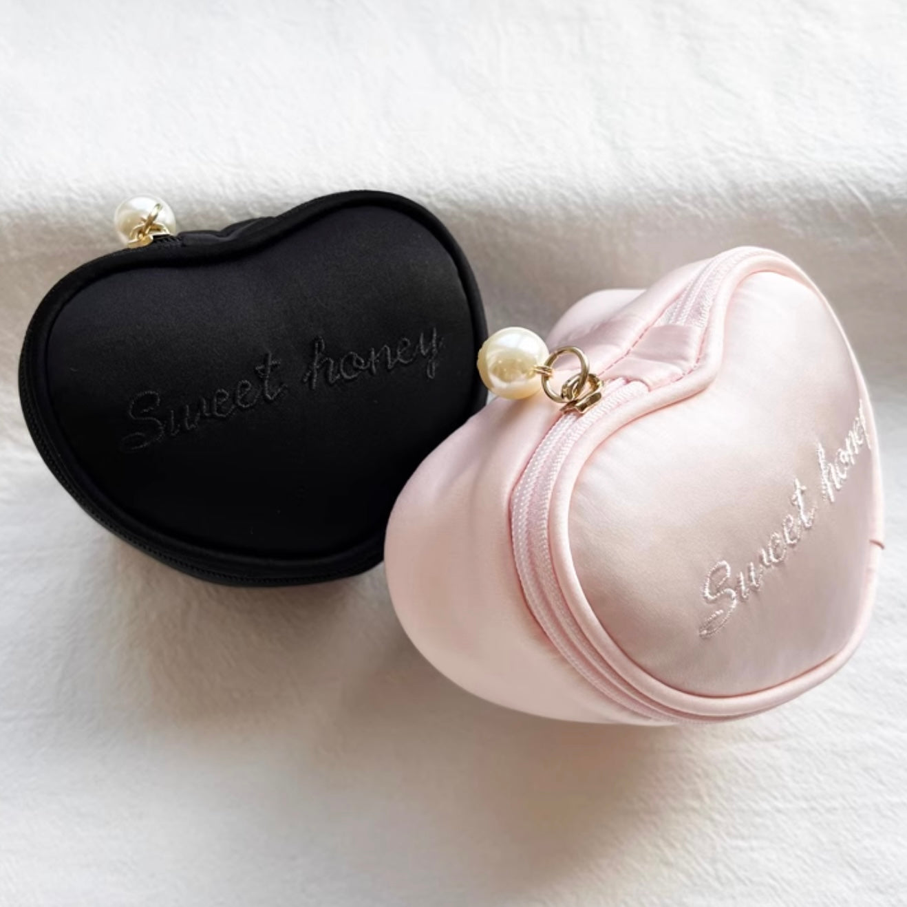 Sweet Honey Heart Jewelry Travel Case Fabric Jewelry Organizer