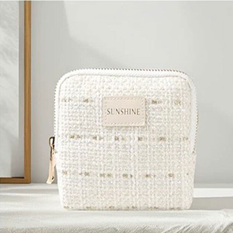 Tweed Travel Jewelry Organizer – Portable Zipper Case for Rings, Earrings & Necklaces