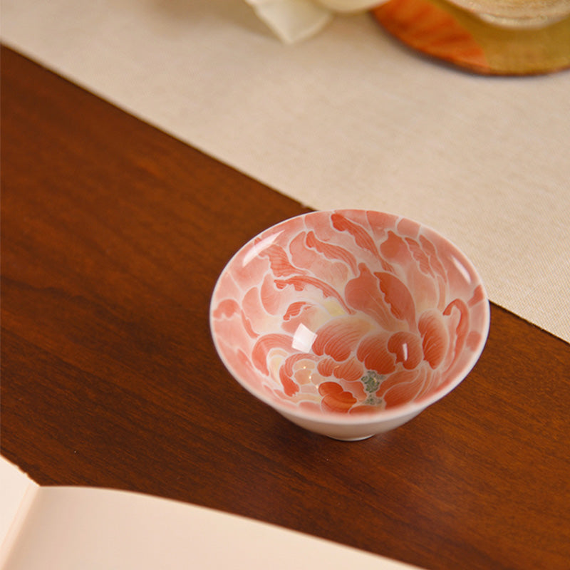 Hand-Painted Lotus Heart-Shaped Porcelain Teacup – Cixiantang Jingdezhen High-Fire Underglaze Ceramic Cup