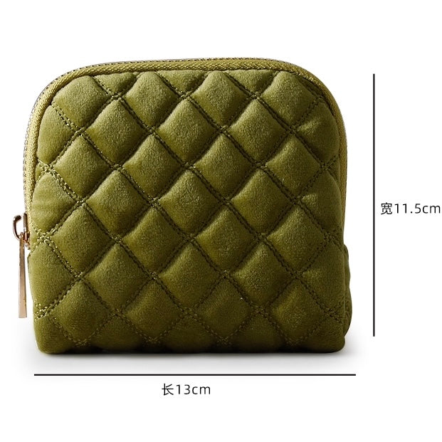 Velvet Quilted Travel Jewelry Organizer – Portable Zipper Case for Earrings, Rings & Necklaces