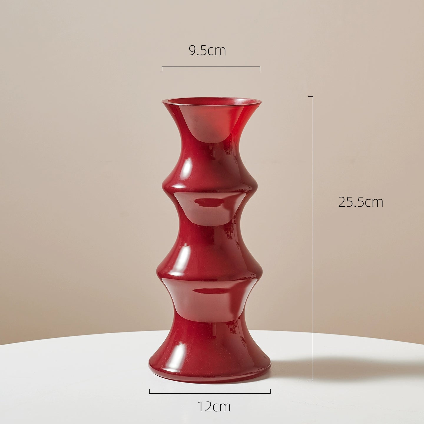 Luxury Bamboo-Textured Glass Vase  Modern Home Decor Centerpiece  Handmade Floral Arrangement Vase (4 Colors)