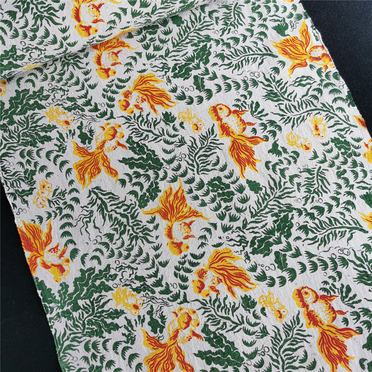 Artisan Handwoven Koi Cotton Cloth – Traditional Chinese Hand-Dyed Fabric for DIY, Sewing, Tea Textiles & Clothing