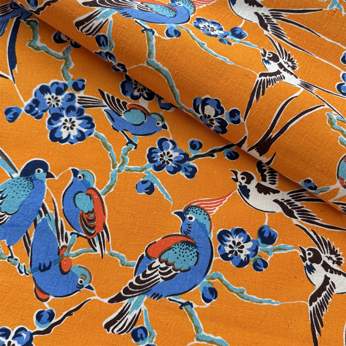Handwoven Magpie Print Cotton Cloth – Traditional Chongming Loom Fabric for Sewing & DIY