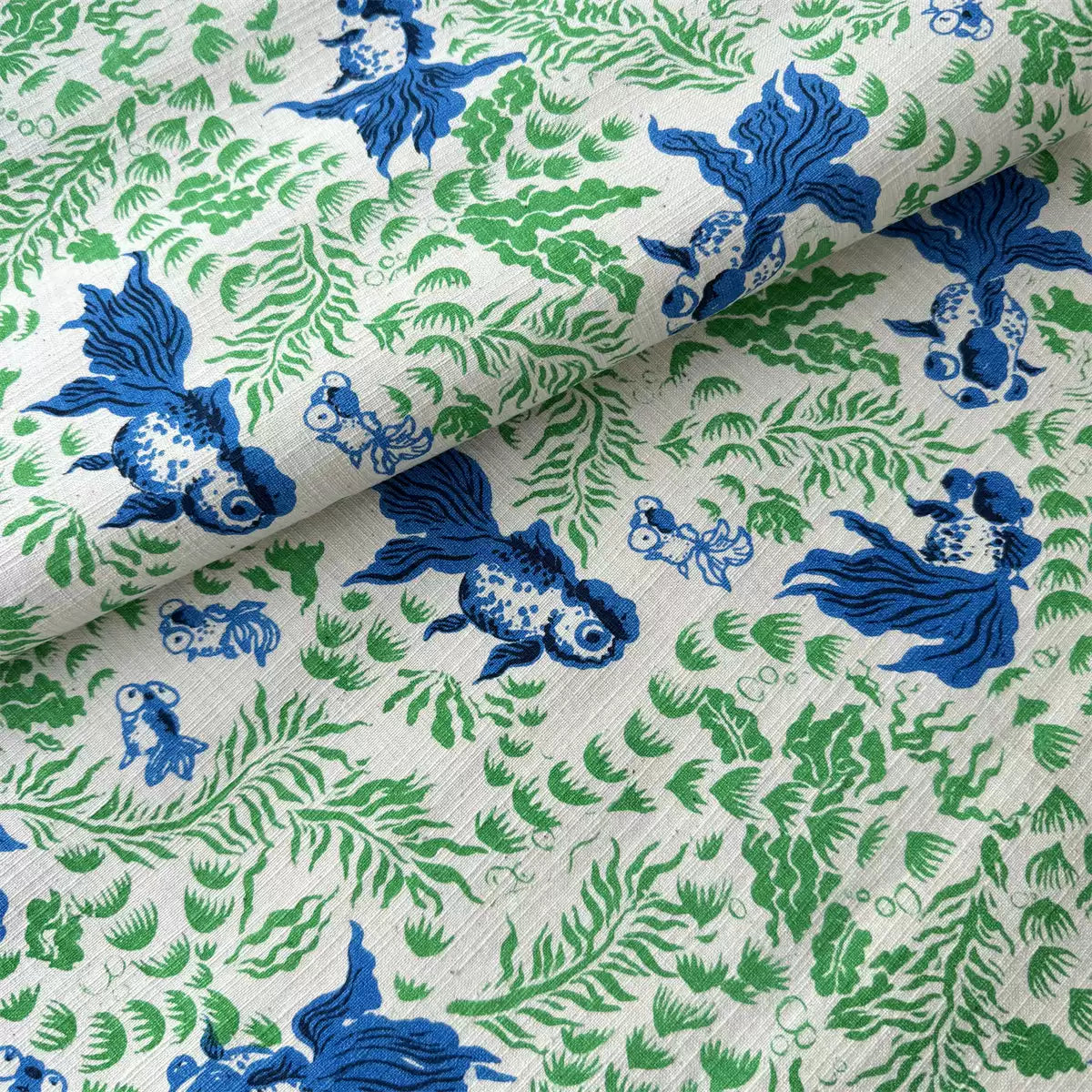 Artisan Handwoven Koi Cotton Cloth – Traditional Chinese Hand-Dyed Fabric for DIY, Sewing, Tea Textiles & Clothing