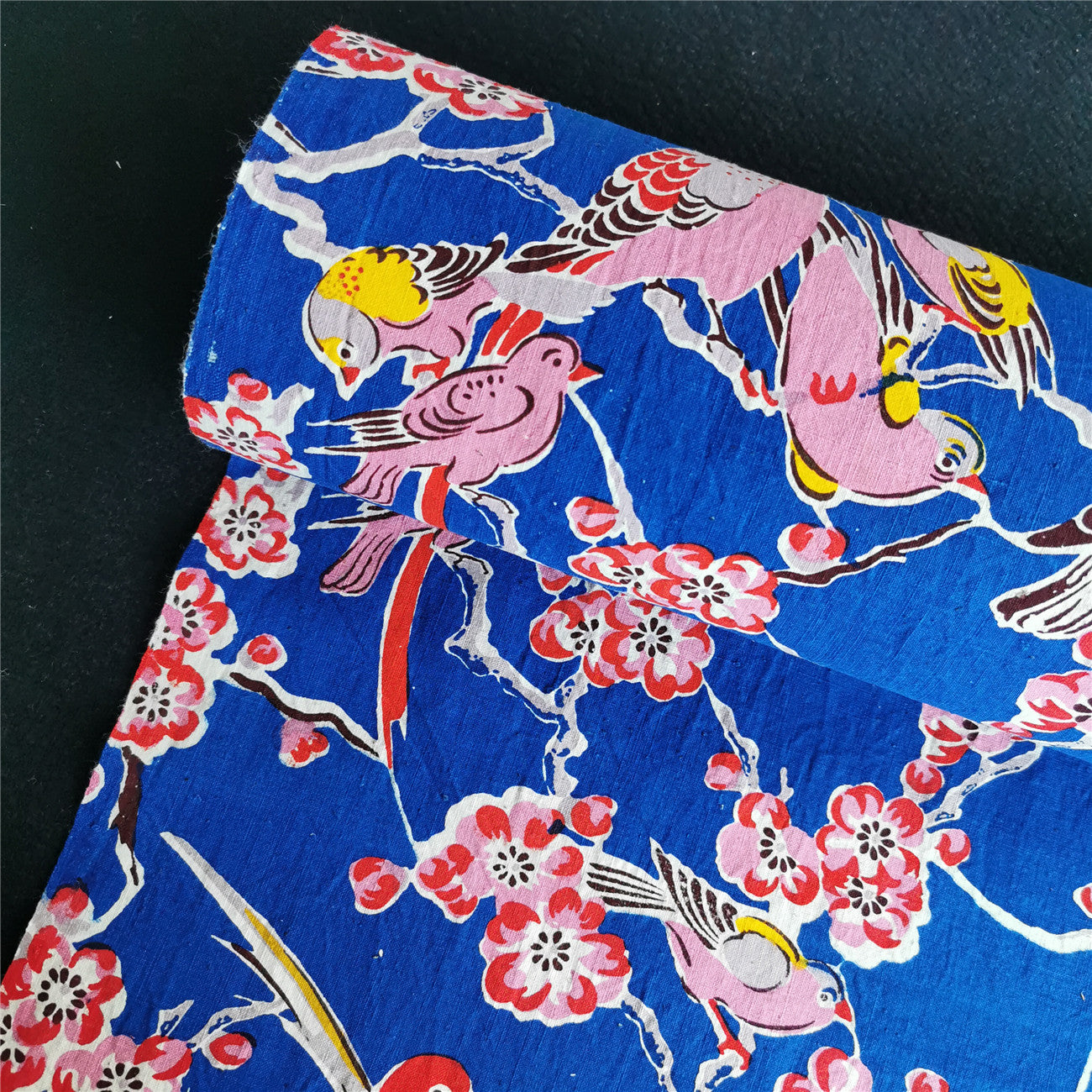 Handwoven Magpie Print Cotton Cloth – Traditional Chongming Loom Fabric for Sewing & DIY