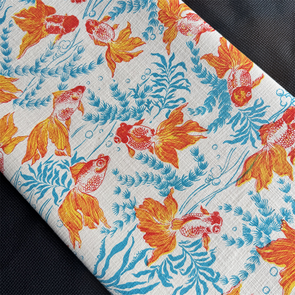 Artisan Handwoven Koi Cotton Cloth – Traditional Chinese Hand-Dyed Fabric for DIY, Sewing, Tea Textiles & Clothing