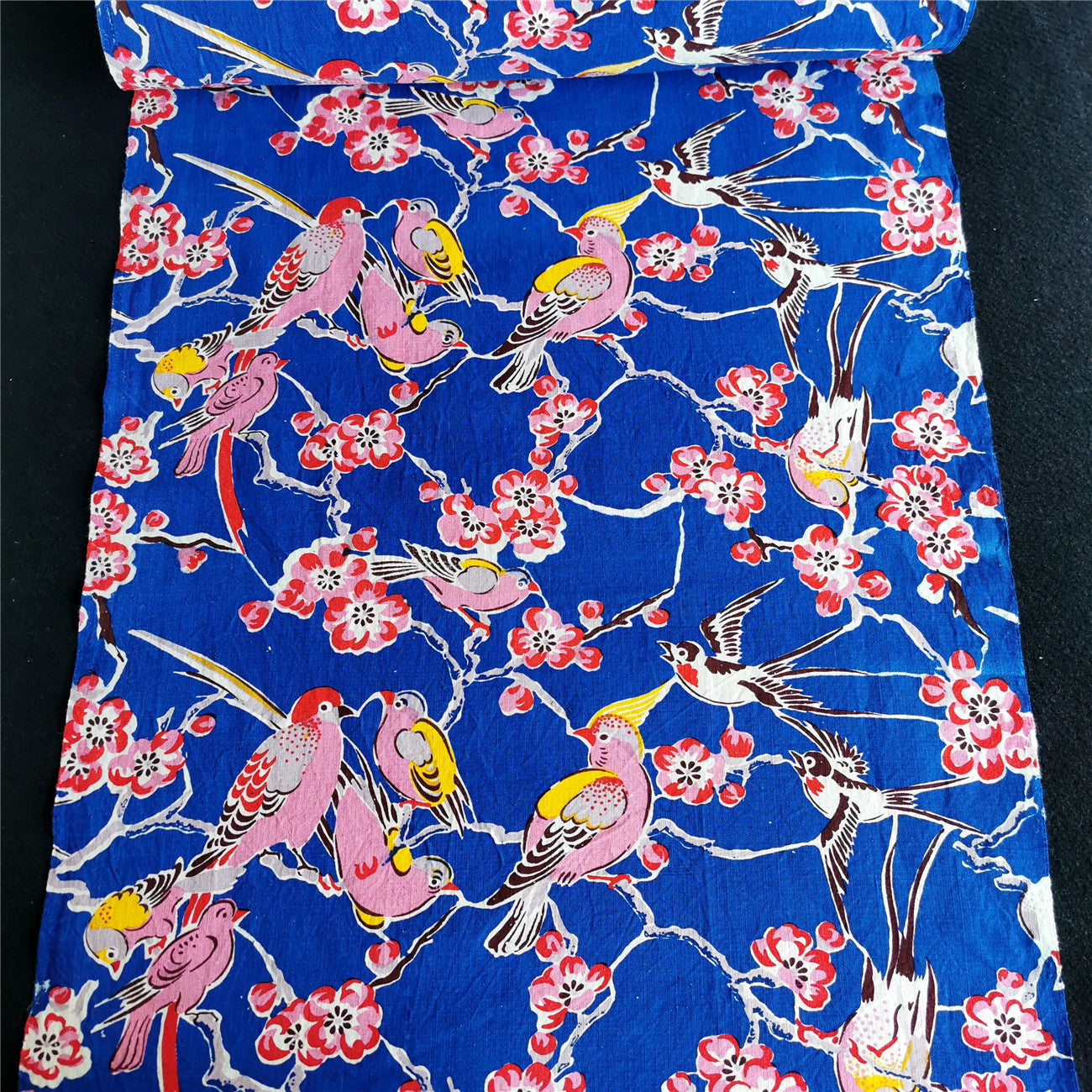 Handwoven Magpie Print Cotton Cloth – Traditional Chongming Loom Fabric for Sewing & DIY