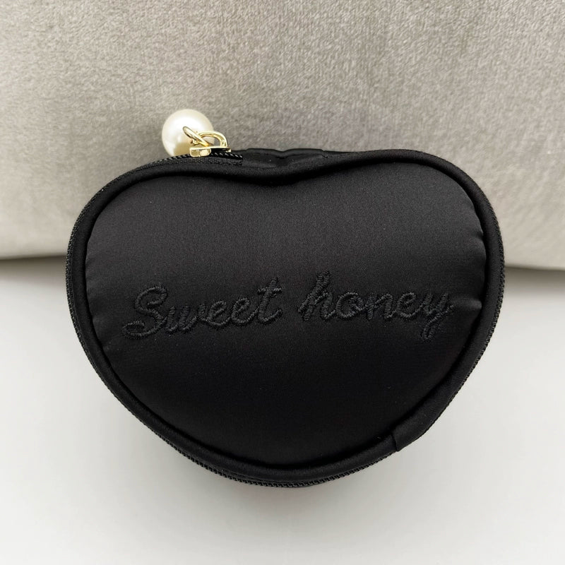 Sweet Honey Heart Jewelry Travel Case Fabric Jewelry Organizer