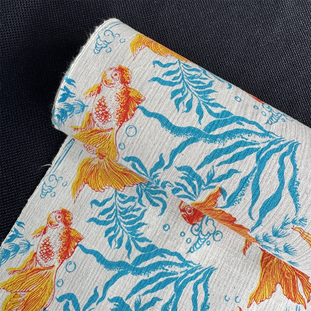 Artisan Handwoven Koi Cotton Cloth – Traditional Chinese Hand-Dyed Fabric for DIY, Sewing, Tea Textiles & Clothing