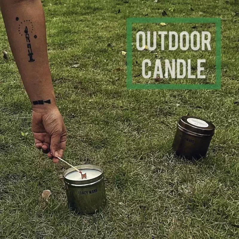 TRACY WANG Outdoor Citronella Soy Candle – 340ml Handmade Natural Scented Candle for Balcony, Patio & Camping