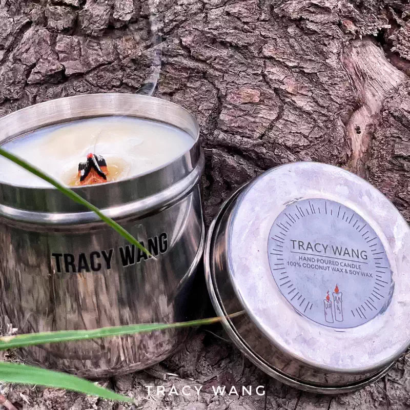 TRACY WANG Outdoor Citronella Soy Candle – 340ml Handmade Natural Scented Candle for Balcony, Patio & Camping