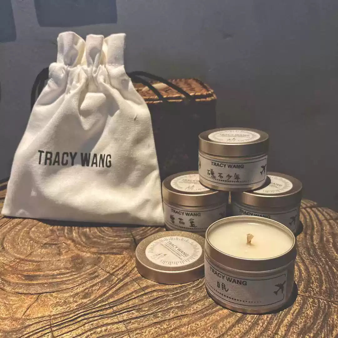 TRACY WANG Travel Scented Candle Set – Natural Soy & Coconut Wax Mini Candle Gift for Relaxation and Sleep
