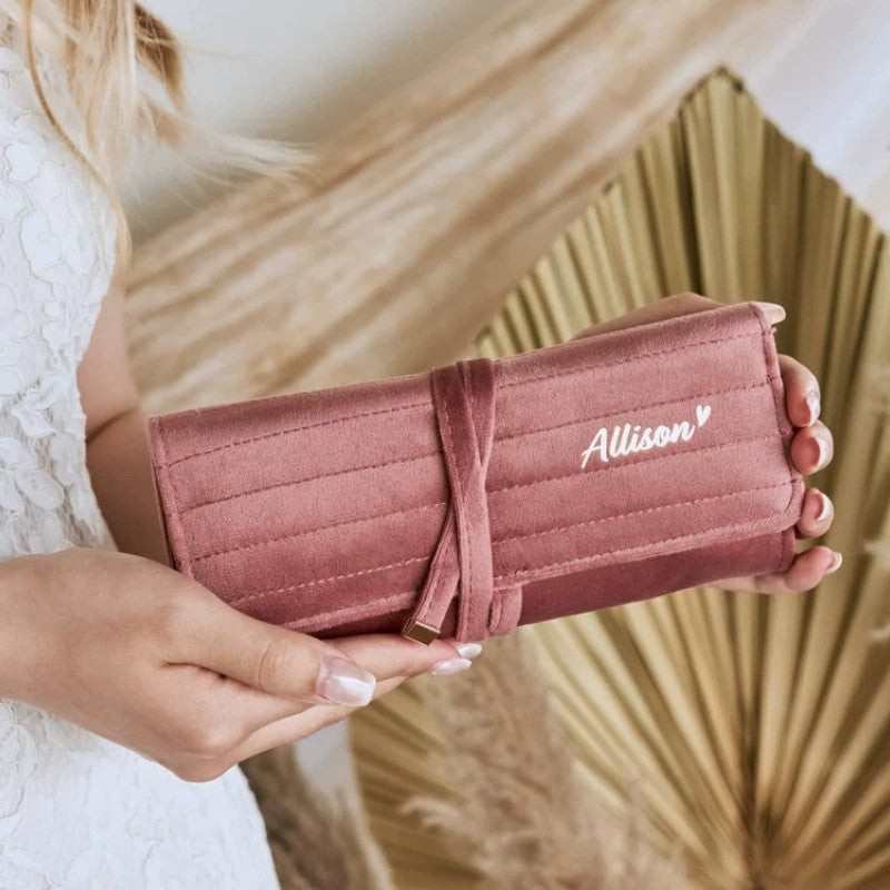 Velvet Jewelry Organizer Pouch  Large-Capacity Travel Jewelry Storage Bag