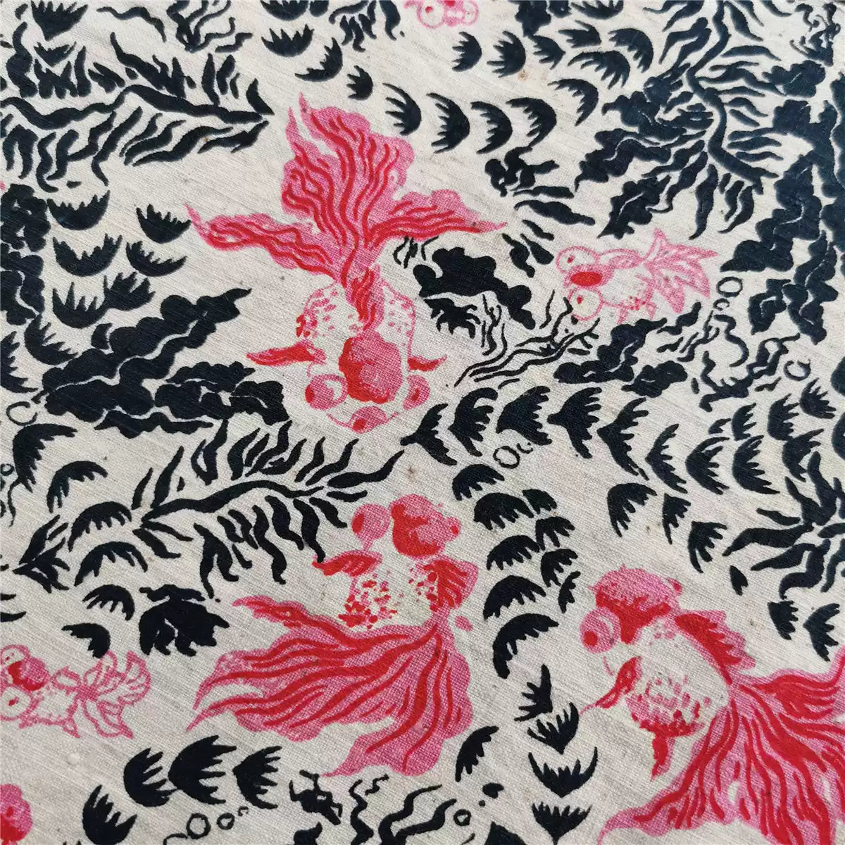 Artisan Handwoven Koi Cotton Cloth – Traditional Chinese Hand-Dyed Fabric for DIY, Sewing, Tea Textiles & Clothing