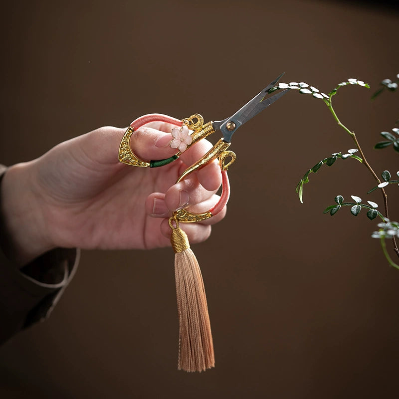 Vintage Titanium Tea Scissors Handcrafted Chinese Tea Accessory Zen-Inspired Tea Tool for Serenity & Craftsmanship