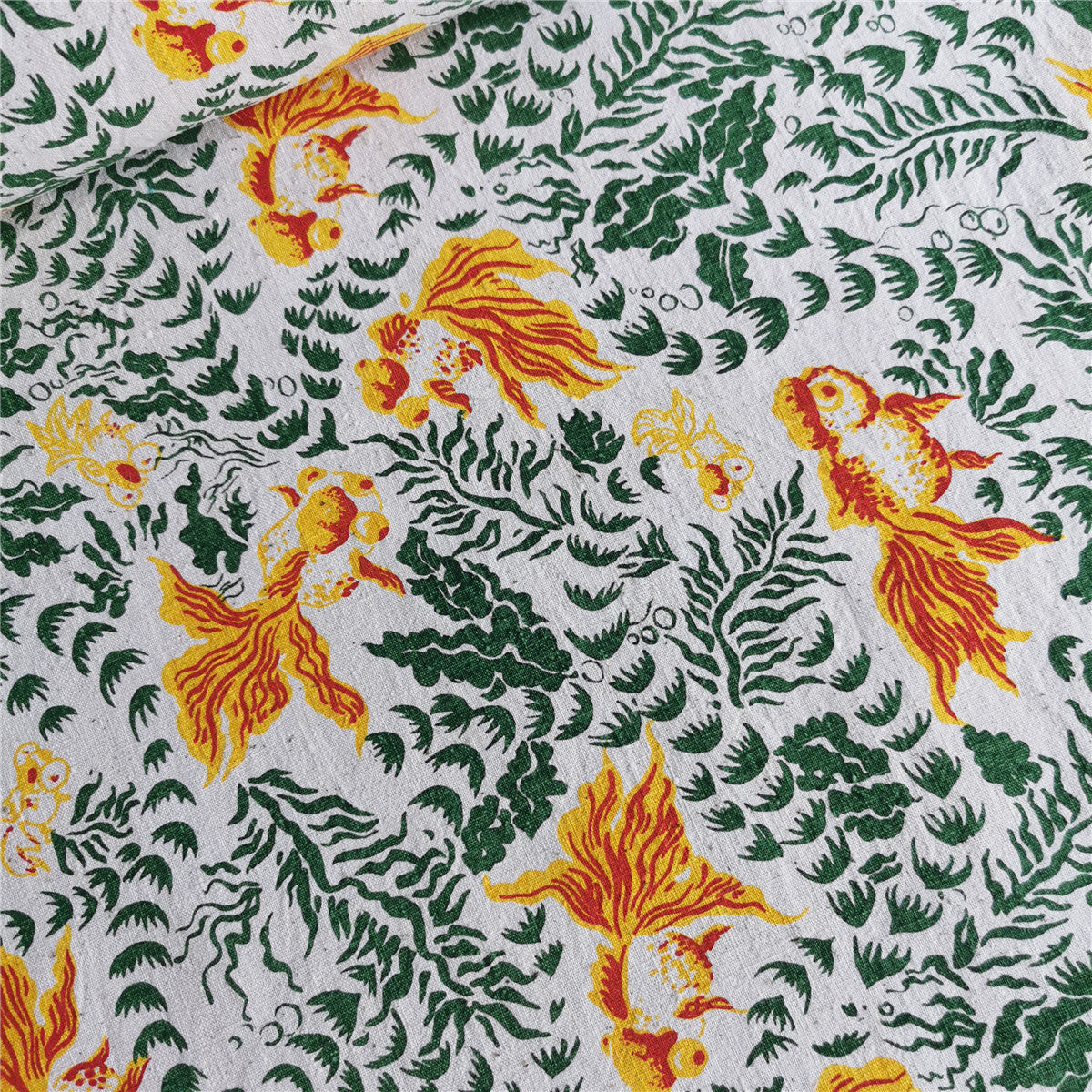 Artisan Handwoven Koi Cotton Cloth – Traditional Chinese Hand-Dyed Fabric for DIY, Sewing, Tea Textiles & Clothing