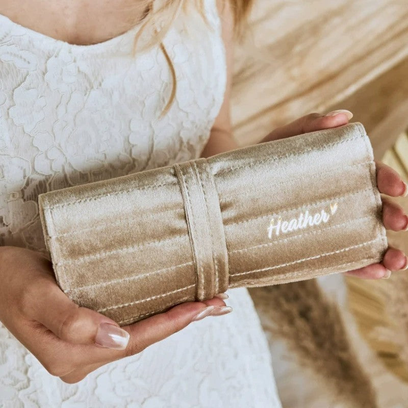 Velvet Jewelry Organizer Pouch  Large-Capacity Travel Jewelry Storage Bag