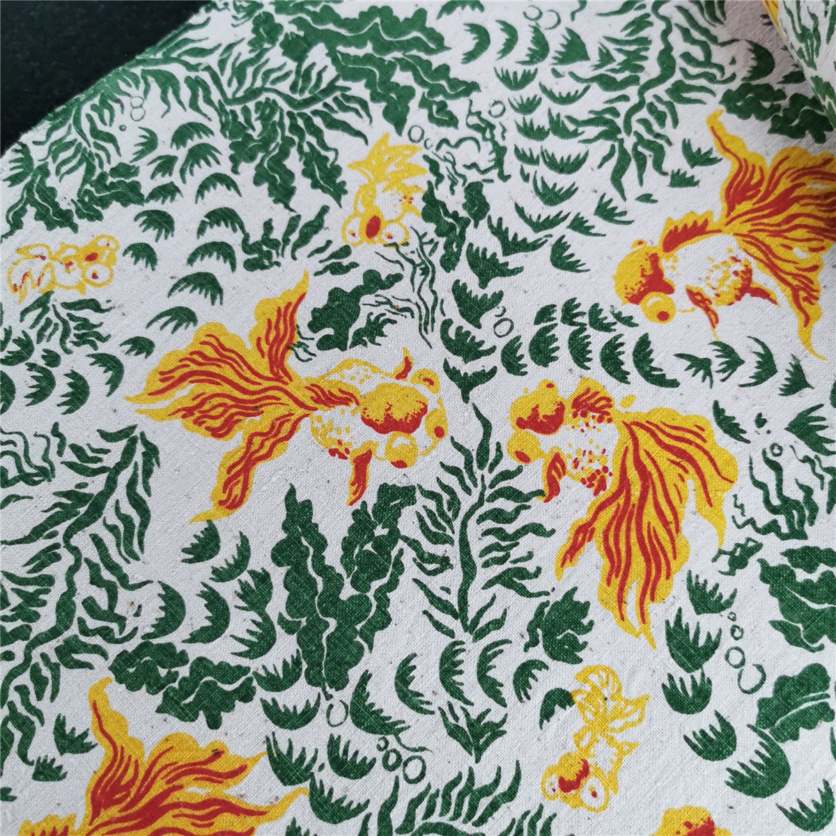 Artisan Handwoven Koi Cotton Cloth – Traditional Chinese Hand-Dyed Fabric for DIY, Sewing, Tea Textiles & Clothing