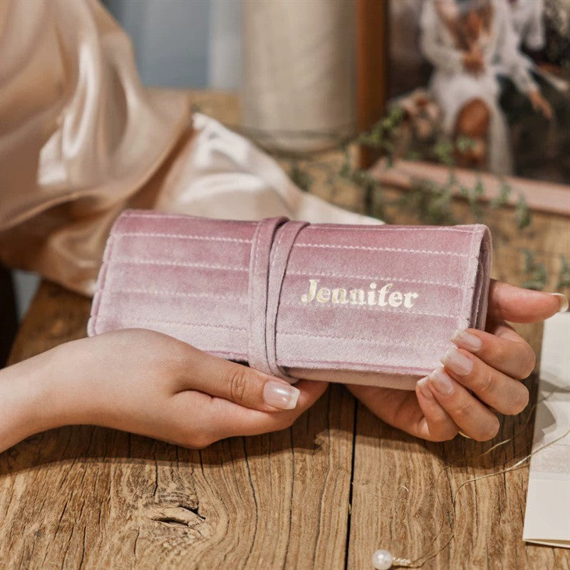 Velvet Jewelry Organizer Pouch  Large-Capacity Travel Jewelry Storage Bag