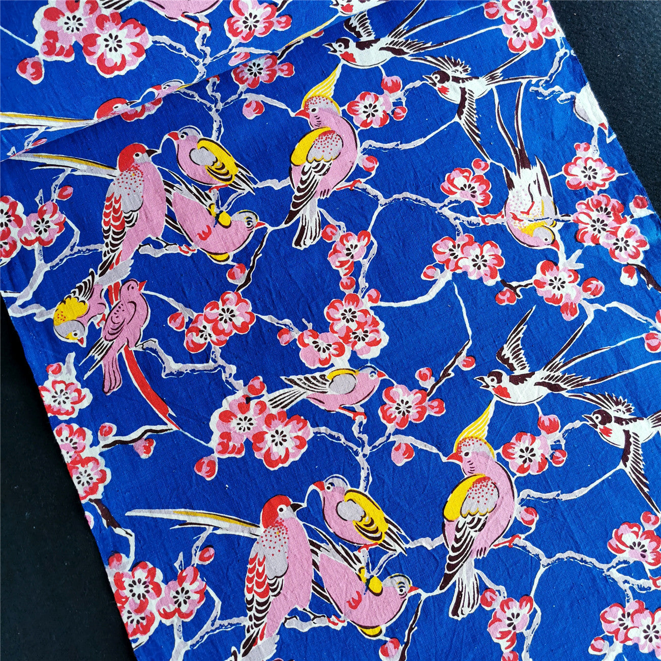 Handwoven Magpie Print Cotton Cloth – Traditional Chongming Loom Fabric for Sewing & DIY