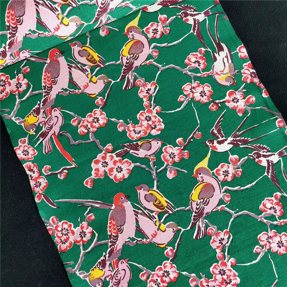 Handwoven Magpie Print Cotton Cloth – Traditional Chongming Loom Fabric for Sewing & DIY