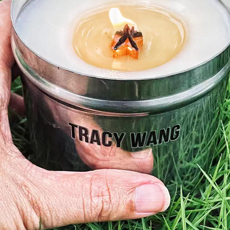 TRACY WANG Outdoor Citronella Soy Candle – 340ml Handmade Natural Scented Candle for Balcony, Patio & Camping