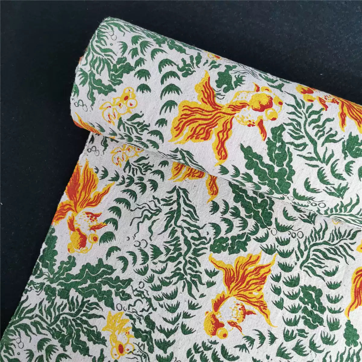 Artisan Handwoven Koi Cotton Cloth – Traditional Chinese Hand-Dyed Fabric for DIY, Sewing, Tea Textiles & Clothing