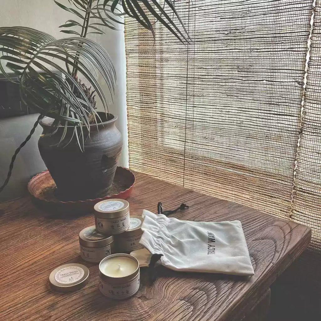 TRACY WANG Travel Scented Candle Set – Natural Soy & Coconut Wax Mini Candle Gift for Relaxation and Sleep