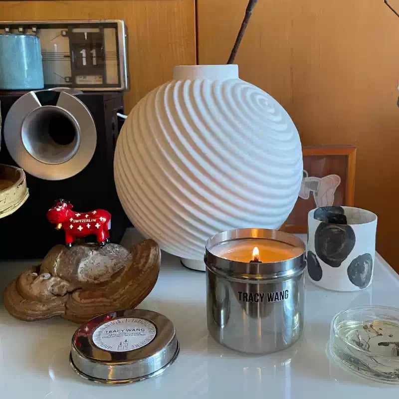 TRACY WANG Outdoor Citronella Soy Candle – 340ml Handmade Natural Scented Candle for Balcony, Patio & Camping